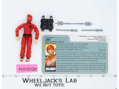 Jinx V1 RED BACK CARD 100% Complete 1987 G.I. Joe Hasbro Vintage Action Figure