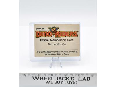 Dino Riders Official Membership Fan Club Card 1980's Tyco