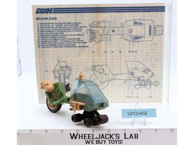 LCV Recon Sled 100% Complete GI Joe 1986 Hasbro Action Figure Vehicle Vintage