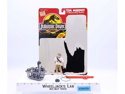Tim Murphy w/Retracting Snare 100% Complete Jurassic Park 1993 Kenner W/CARDBACK