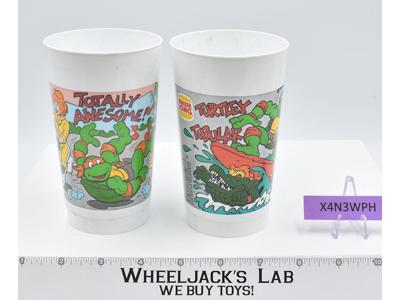 TMNT Burger King Ex Cup Lot of 2 1990 Mirage Studios
