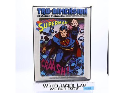Superman Tru-Dimension 3D Action Picture Kit W/BOX Coloorforms DC Comics Vintage