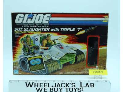 Sgt. Slaughter W/ Triple GI Joe 1986 Hasbro Vintage Action Figure Vehicle W/Box