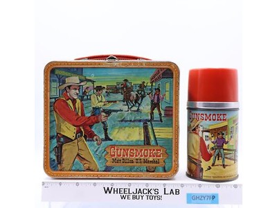 Gunsmoke #1 Matt Dillon Tin Lunch Box 1959 Aladdin Industries Vintage w/ THERMOS