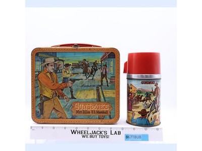 Gunsmoke #2 Matt Dillon Tin Lunch Box 1959 Aladdin Industries Vintage w/ THERMOS