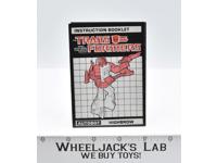 Highbrow Action Figure Vintage Instruction Manual Booklet 1987 G1 Transformers