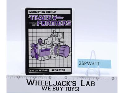 Reflector Action Figure Instruction Manual Booklet 1985 Hasbro G1 Transformers
