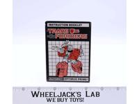 Optimus Prime Powermaster Instruction Manual Booklet 1988 Hasbro G1 Transformers