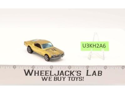 Custom Mustang Gold 1968 Redline Hot Wheels Mattel Redline RL OPEN HOOD SCOOP