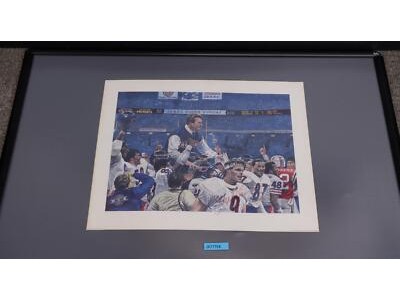 Chicago Bears 1985 AUTOGRAPHED Jim McMahon 20 x 16 ORIGINAL Art Print
