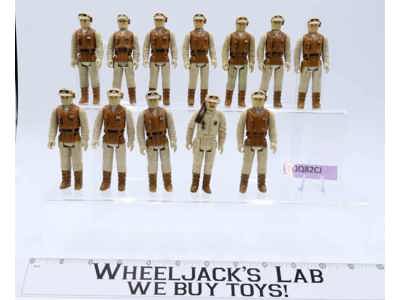 Lot of 12 Hoth Rebel Soldiers + Rebel Commander Star Wars 1980s Kenner Figures