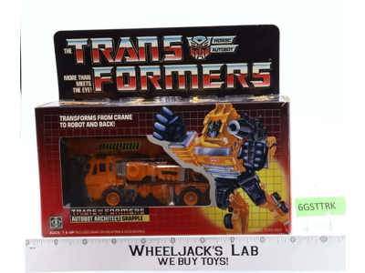 Grapple 100% Complete w/NICE BOX & FIGURE 1985 Vintage Hasbro G1 Transformers