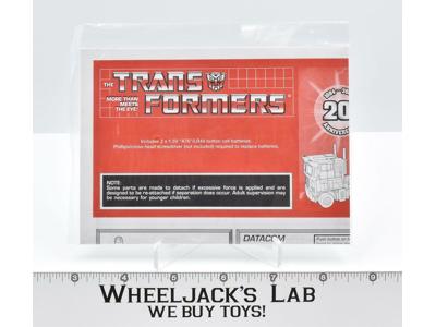 Optimus Prime Instruction Manual 2004 Transformers 20th Anniversary Hasbro