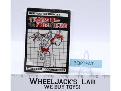 Doublecross Action Figure Instruction Manual Booklet 1987 Hasbro G1 Transformers