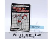Doublecross Action Figure Instruction Manual Booklet 1987 Hasbro G1 Transformers