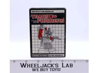 Ultra Magnus Instruction Booklet Manual 1986 G1 Transformers Vintage