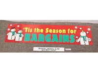Tis the Season for Bargains Display Sign Christmas Store Display Vintage 34 x 8