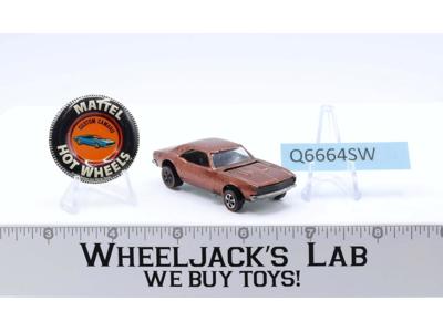 Custom Camaro Copper Hot Wheels Mattel 1967 Redline Vintage RL With Button