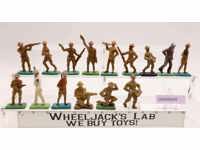 Lot of 15 Infantry Soldiers Plastic Miniature Figurines Unknown Brand 3"