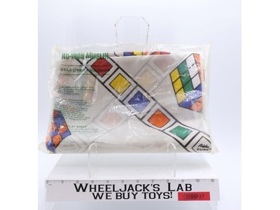 Rubik's Cube Twin Bed Flat Sheet 1980s Ideal Selected Seconds Vintage NEW SEALED