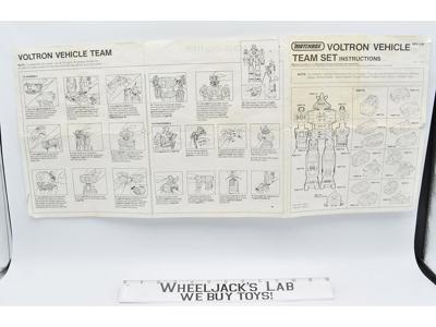 Voltron Vehicle Team Set Instruction Manual 1984 Matchbox Vintage