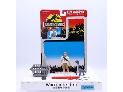 Tim Murphy w/Retracting Snare 100% Complete Jurassic Park 1993 Kenner W/CARDBACK