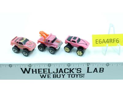 Lot of 3 Pink Monster Truck Vehicles 1988-89 Vintage Galoob Micro Machines