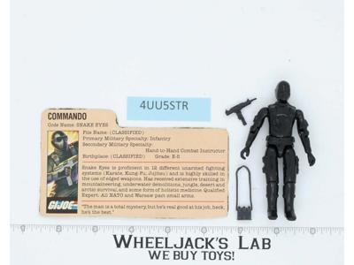 Snake Eyes V1 Straight Arms 100% Complete G.I. Joe 1982 Hasbro Vintage Figure