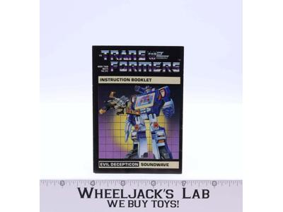 Soundwave Action Figure Instruction Manual Booklet 1984 Hasbro G1 Transformers
