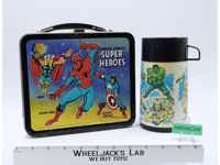 Super Heroes Lunch Box W/Thermos Marvel Comics Aladdin Industries 1976 Vintage