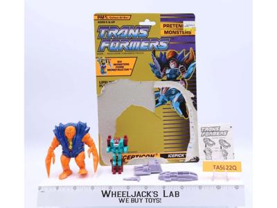 Icepick Pretender 100% Complete W/CARDBACK 1989 Vintage G1 Transformers