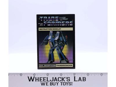 Thundercracker Instructions Manual Booklet 1984 Hasbro G1 Transformers Vintage