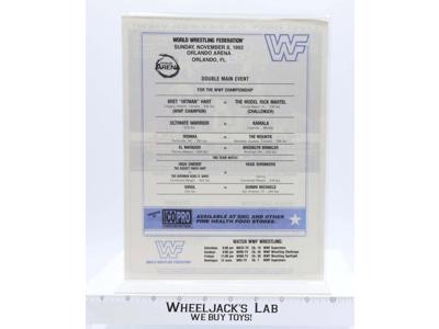 WWF Lineup Sheet Orlando 11/8/92 1992 Bret Hitman Hart Survivor Series Event