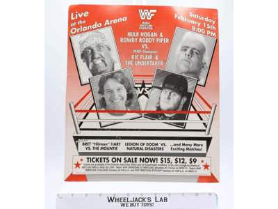 WWF Live Event Poster Feb 15 1992 TitanSports Orlando Arena Hogan Rowdy Roddy