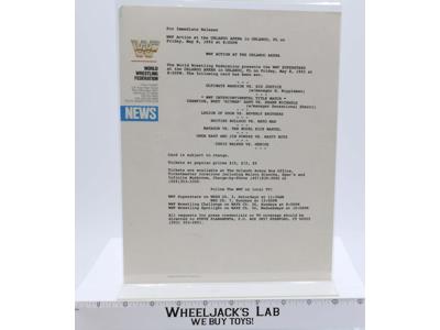 WWF Press Release on Official Letterhead May 8 1992 Orlando Arena Superstars