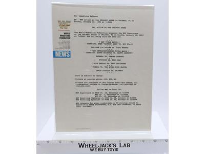 WWF Press Release on Official Letterhead Jan 10 1993 Orlando Arena Superstars #3