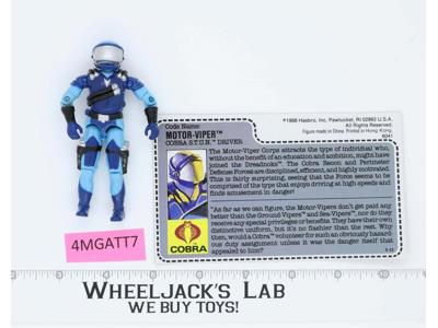 Motor Viper V1 RED CARD BACK Complete 1986 G.I. Joe Hasbro Vintage Action Figure