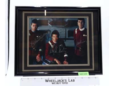 Star Trek Dr. McCoy Spock & Captain Kirk AUTOGRAPHED Framed 8 x 10 Picture