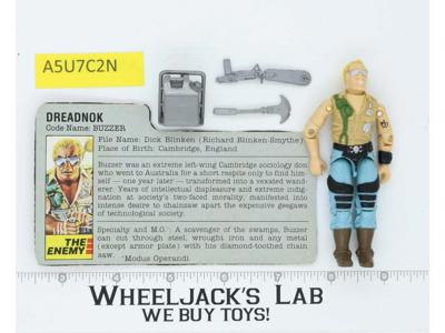 Buzzer V1 100% Complete G.I. Joe 1985 Hasbro Vintage Action Figure