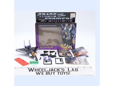 Skywarp 100% Complete W/BOX UNUSED STICKERS 1984 Vintage G1 Transformers NM
