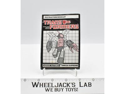 Omega Supreme Action Figure Instruction Manual 1985 Hasbro G1 Transformers