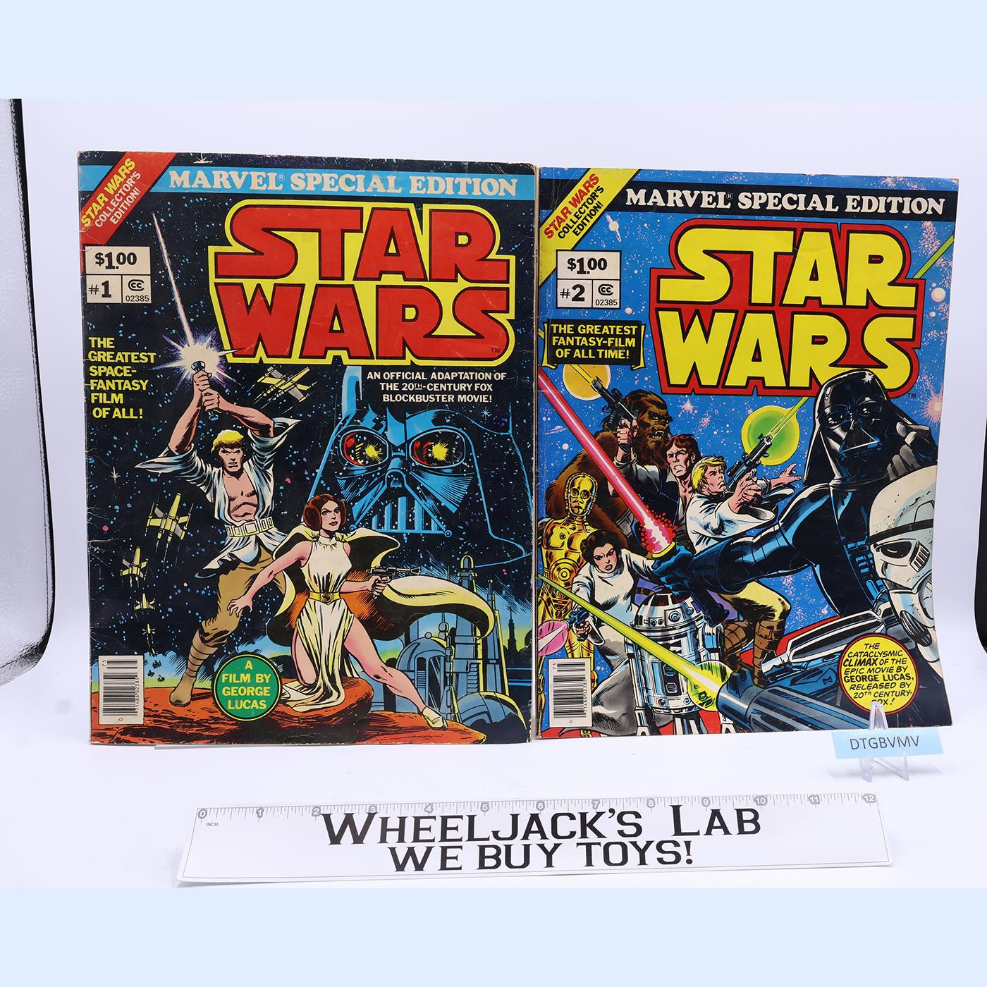 Lot of 2 Magazines Marvel Special Edition Star Wars 1977 Issue 1 & 2 Vintage