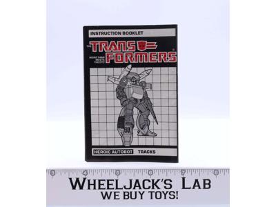 Tracks Action Figure Instructions Manual Booklet 1985 Hasbro G1 Transformers