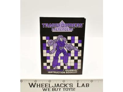 Iguanus Pretenders Instruction Booklet Manual 1987 G1 Transformers Vintage