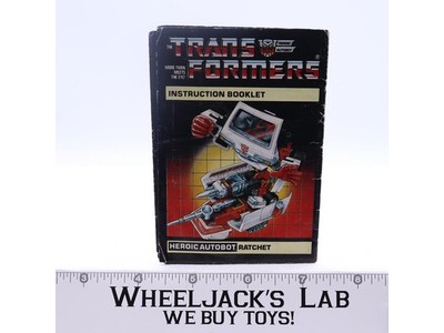 Ratchet Instruction Manual Booklet 1985 Hasbro G1 Transformers Action Figure