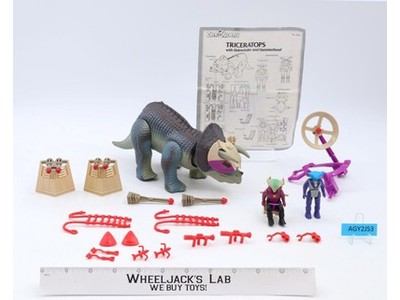 Triceratops W/Hammerhead & Sidewinder Dino Riders 1989 Tyco Toys Action Figure