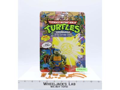 Storage Shell Leonardo W/Cardback 100% Complete TMNT 1991 Playmates Vintage