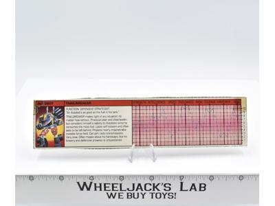 Trailbreaker Action Figure Tech Spec 1985 Vintage Hasbro G1 Transformers