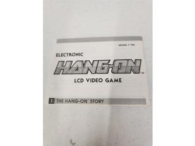 Hang-On Instruction Sheet Only 1987 Tiger Handheld Electronic Game