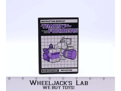 Reflector Action Figure Instruction Manual Booklet 1985 Hasbro G1 Transformers